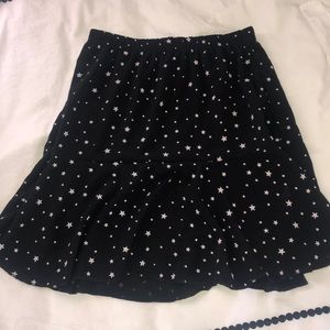 Black skirt with white stars